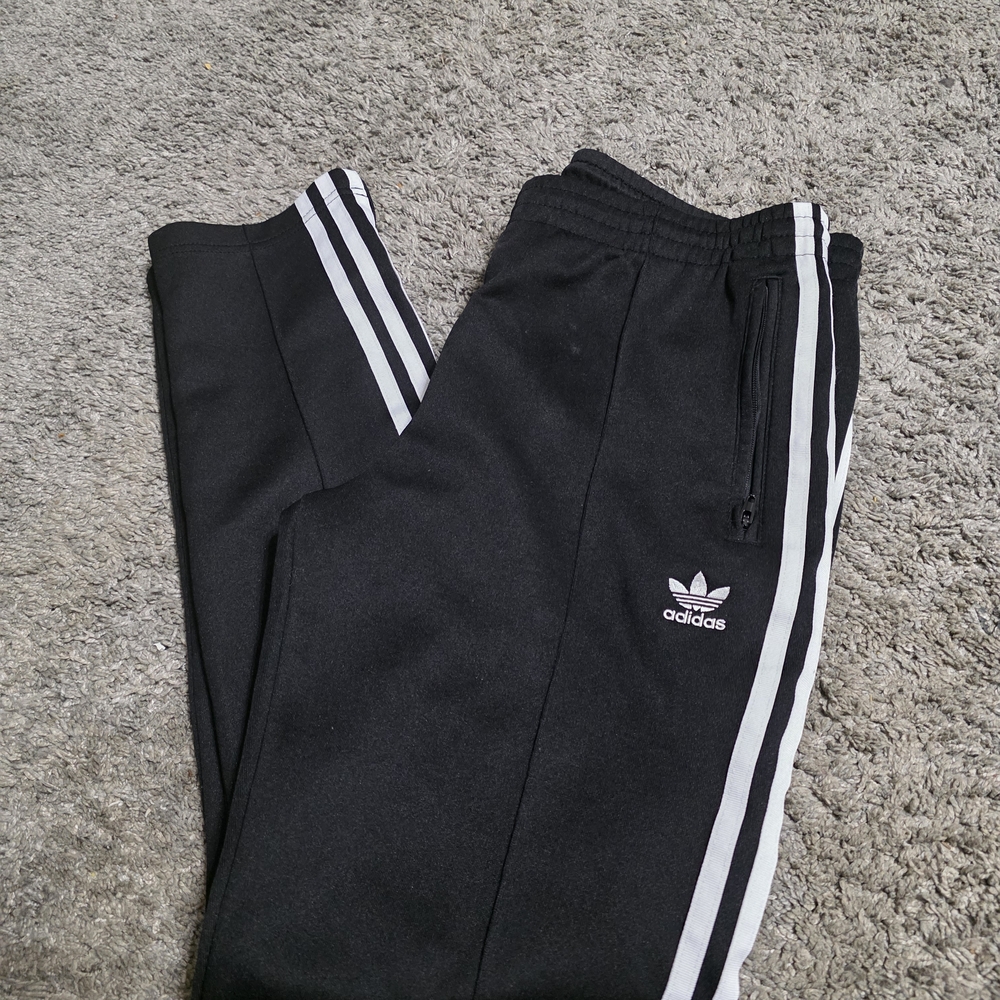 Adidas Kids Black Track Pants with White 3-Stripes